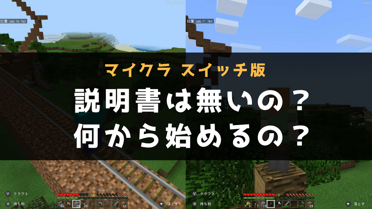 【マイクラ スイッチ版】説明書は無いの？何から始めればよいの？