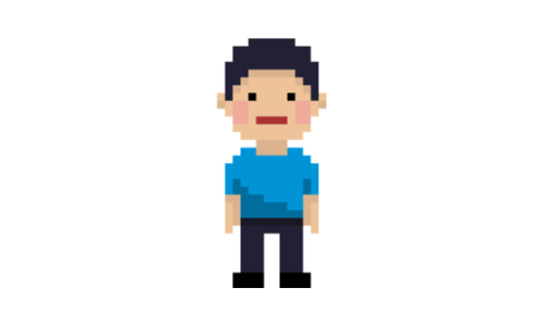 男性（2.5頭身）のドット絵イラスト