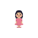 女性のドット絵イラスト フリー素材