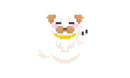 招き犬のドット絵イラスト フリー素材