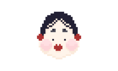 おかめのドット絵イラスト フリー素材