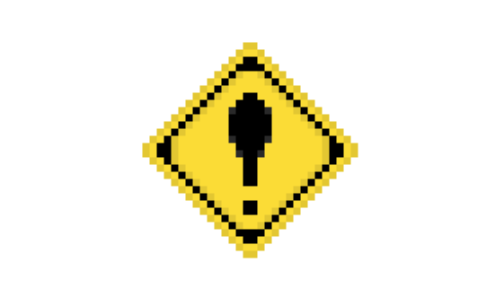 その他の危険（道路標識）のドット絵イラスト フリー素材