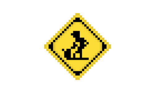 道路工事中（道路標識）のドット絵イラスト フリー素材