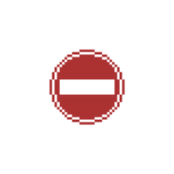 車両進入禁止（道路標識）の浮き輪のドット絵イラスト フリー素材