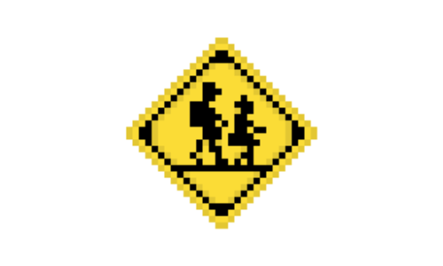 通学路（標識）のドット絵イラスト フリー素材