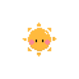 太陽のドット絵イラスト フリー素材