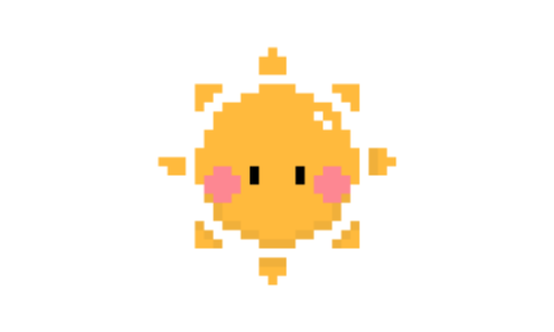 太陽のドット絵イラスト フリー素材