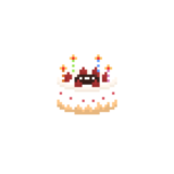 誕生日ケーキのドット絵イラスト フリー素材の照明 ドット絵イラスト フリー素材