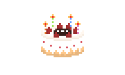 誕生日ケーキのドット絵イラスト フリー素材