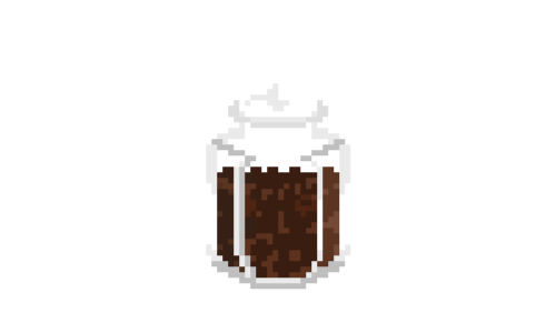 コーヒー豆が入った瓶のドット絵イラスト フリー素材