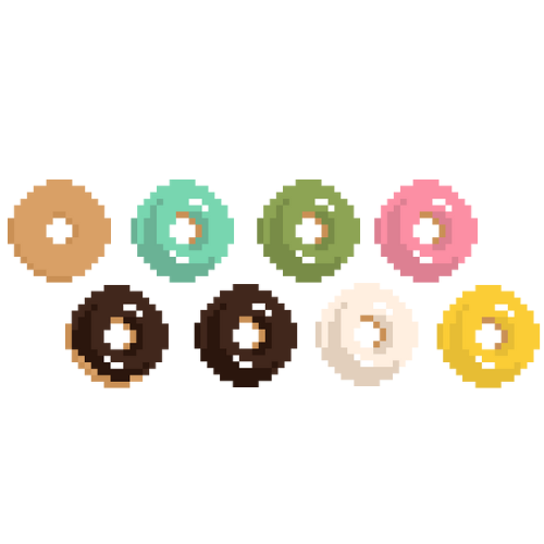 ドーナツのドット絵イラスト フリー素材 シンプルなフリー素材 そざいのえん