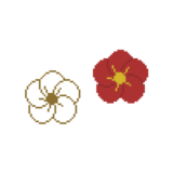 梅の花のドット絵イラスト フリー素材