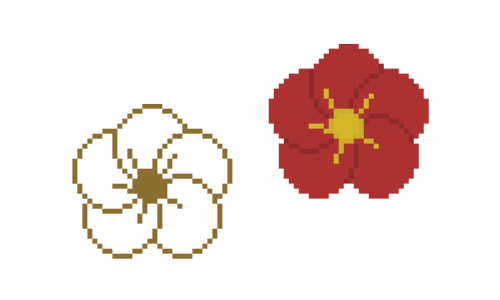 梅の花のドット絵イラスト フリー素材