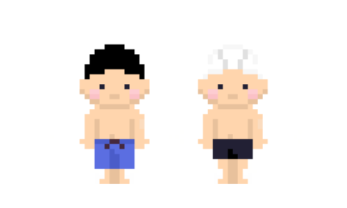 水着の男の子のドット絵イラスト フリー素材