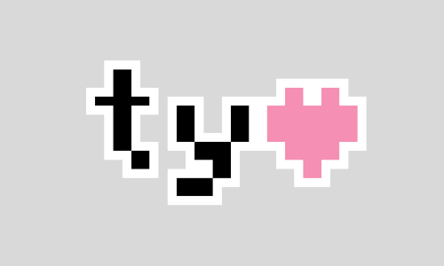 TY（thank you）のドット絵イラスト フリー素材