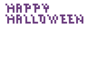 HAPPYハロウィンの文字 ドット絵イラスト フリー素材