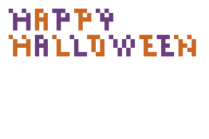 HAPPYハロウィンの文字 ドット絵イラスト フリー素材