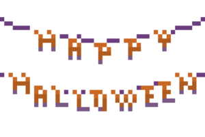 HAPPYハロウィンの文字 ドット絵イラスト フリー素材