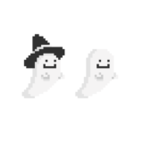 ハロウィン風 可愛いオバケ ドット絵イラスト フリー素材