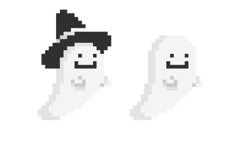 ハロウィン風 可愛いオバケのドット絵イラスト フリー素材