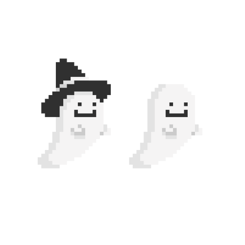 ハロウィン風 可愛いオバケのドット絵イラスト フリー素材 シンプルなフリー素材 そざいのえん
