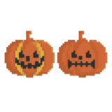 ハロウィン風 かぼちゃのランタン ドット絵イラスト フリー素材