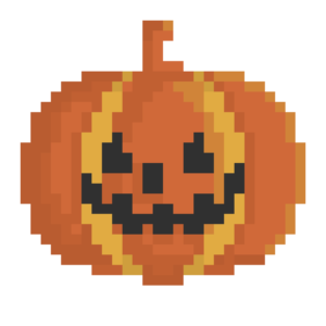 ハロウィン風 かぼちゃのランタン ドット絵イラスト フリー素材 