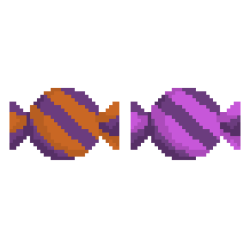 ハロウィン風キャンディのドット絵イラスト フリー素材 シンプルなフリー素材 そざいのえん