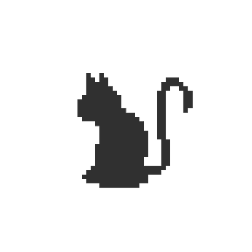 ハロウィン風 猫 シルエット のドット絵イラスト フリー素材 シンプルなフリー素材 そざいのえん