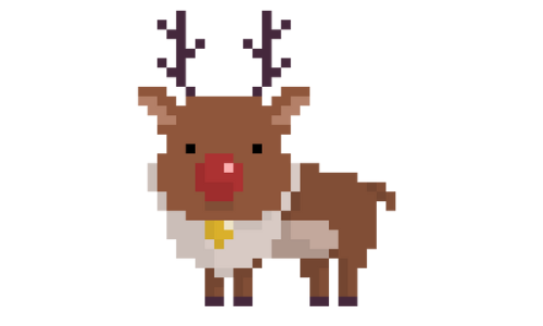 クリスマス トナカイのドット絵イラスト フリー素材