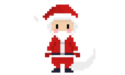 クリスマス サンタクロースのドット絵イラスト フリー素材