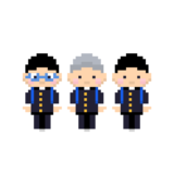 卒業旅行・遠足中の男子学生 のドット絵イラスト フリー素材