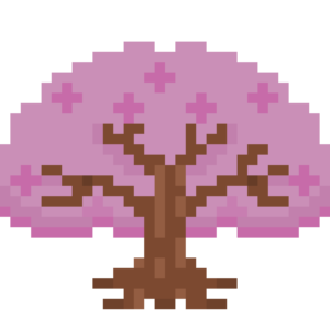 桜の木のドット絵イラスト フリー素材