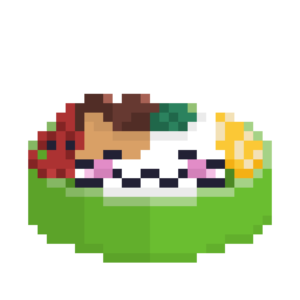 猫のお弁当のドット絵イラスト フリー素材