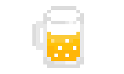 ビールジョッキのドット絵イラスト フリー素材