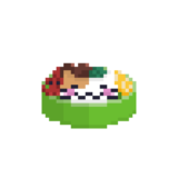 猫のお弁当のドット絵イラスト フリー素材