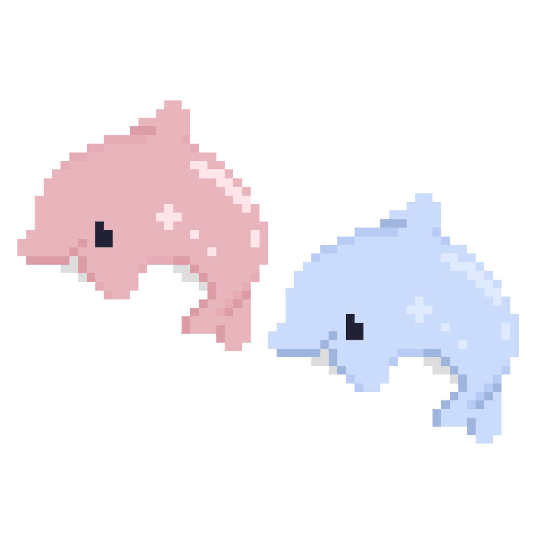 水族館「イルカ」のドット絵イラスト フリー素材 | シンプルなフリー