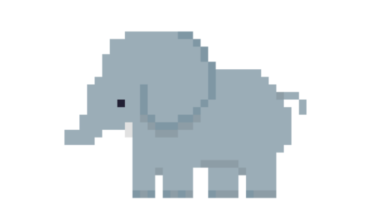 動物園「象」のドット絵イラスト フリー素材