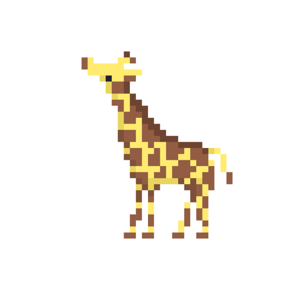 動物園「キリン」のドット絵イラスト フリー素材 | シンプルなフリー