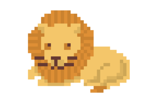 動物園「ライオン」のドット絵イラスト フリー素材