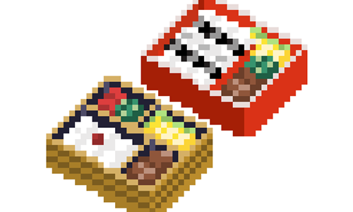 お弁当のドット絵イラスト フリー素材