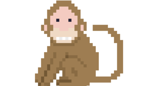 動物園「猿」のドット絵イラスト フリー素材