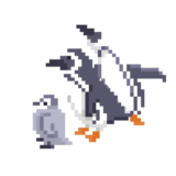 ペンギンのドット絵イラスト フリー素材