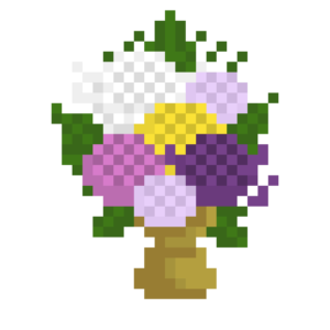 お盆 お供えの花のドット絵イラスト フリー素材