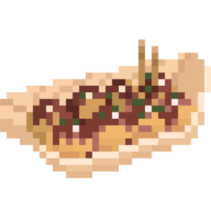 たこ焼きのドット絵イラスト フリー素材