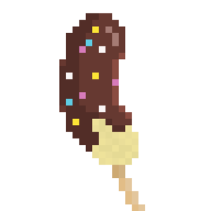 チョコバナナのドット絵イラスト フリー素材