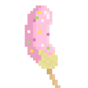 チョコバナナのドット絵イラスト フリー素材