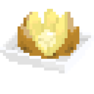 じゃがバターのドット絵イラスト フリー素材