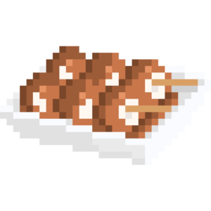 みたらし団子のドット絵イラスト フリー素材