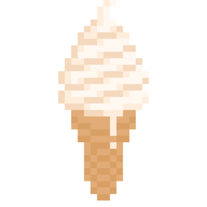 ソフトクリームのドット絵イラスト フリー素材